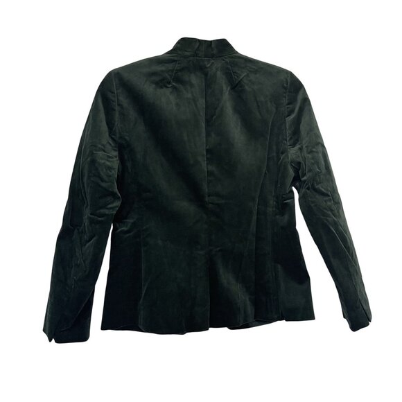 NWT J.Crew Womens Dark Green Velvet Blazer Sz 2 Slim Fit 98% Cotton Polka Dot - Picture 2 of 10